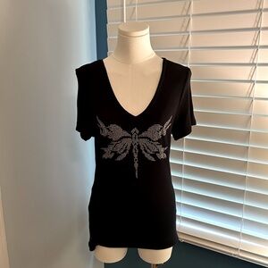 INC International Concepts Black Short Sleeve T-Shirt